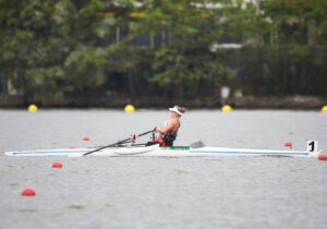 Rachel Morris Of Great Britain in the Women's Single Sculls - ASW1x Heat 1 at the Lagoa Stadium Rio de Janiero at the Rio 2016 Paralympic Games. Brazil. Friday 9th September 2016.