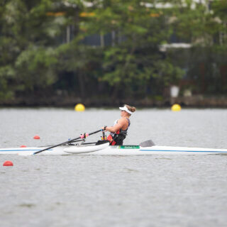 Rachel Morris Of Great Britain in the Women's Single Sculls - ASW1x Heat 1 at the Lagoa Stadium Rio de Janiero at the Rio 2016 Paralympic Games. Brazil. Friday 9th September 2016.