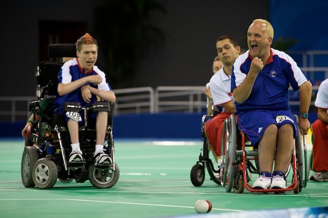 David Smith and Paralympics GB in action at the 2008 Games