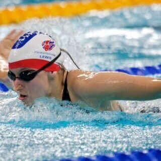 Close up of a young paralympic swimmer Nyree Lewis
