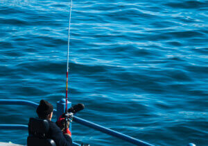 Wheelchair user fishing