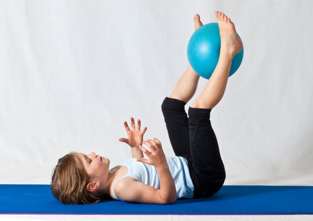 Child doing gymnastics