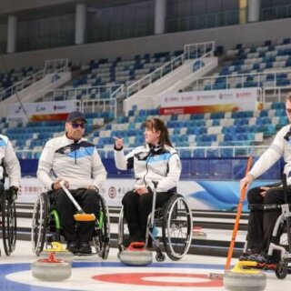 Scottish Wheelchair curling in action