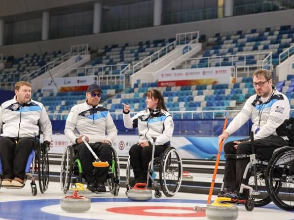 Scottish Wheelchair curling in action