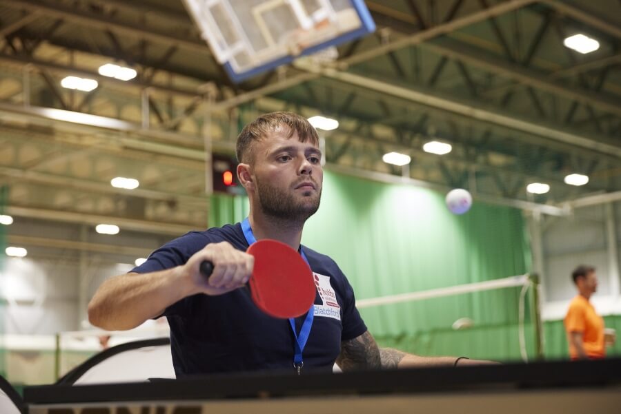 Dean playing table tennis