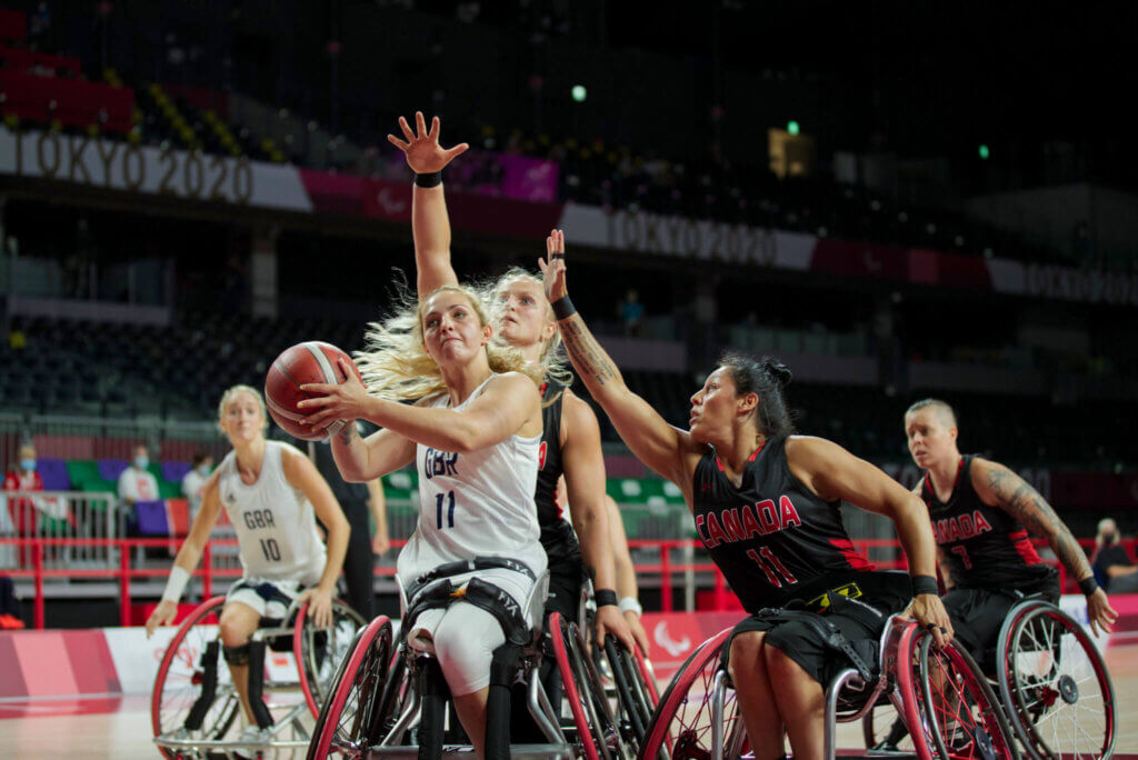 Paralympic Womens Basketball in action