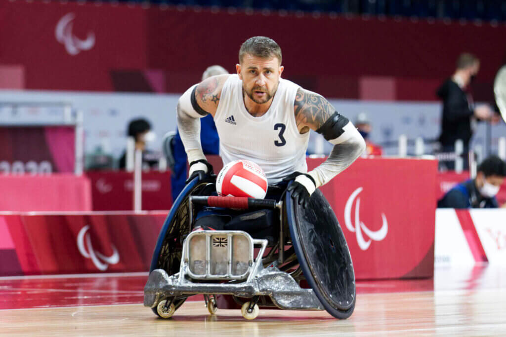 Paralympic Wheelchair rugby in action