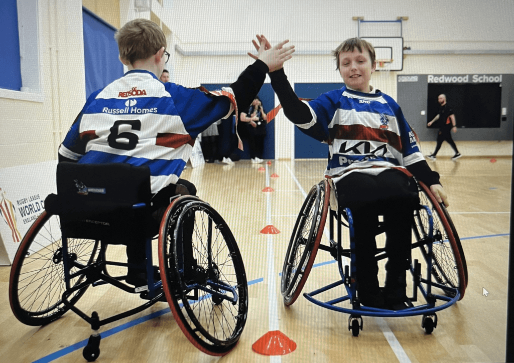 Young rugby league players from the Rochdale Hornets