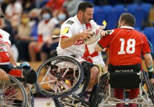 Wheelchair Rugby League in action