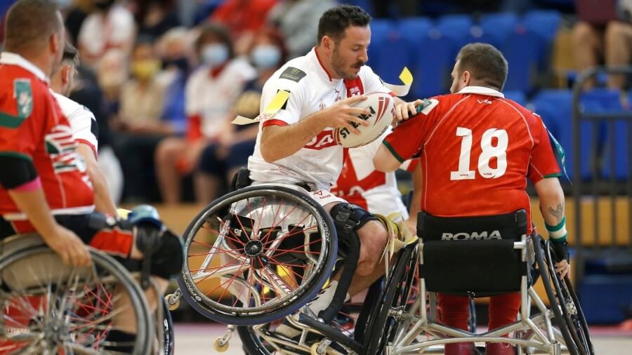 Wheelchair Rugby League in action