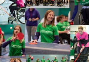 Lauren training for the London Marathon in her wheelchair for WheelPower