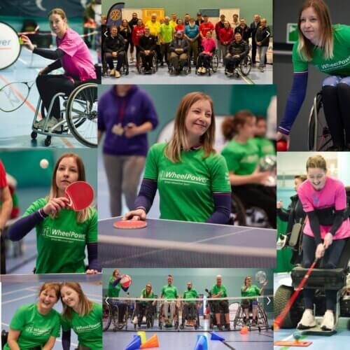 Lauren taking part in wheelchair sport at a WheelPower event