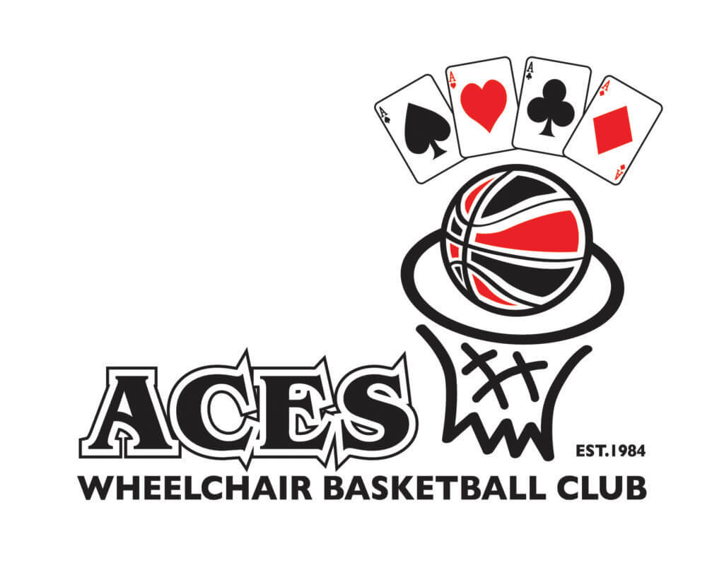 Aces Wheelchair Basketball logo WhiteBG BText CMYK